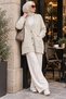 Women's Buttoned Double Pocket Loose Oversize Long Sleeve Knitwear Cardigan