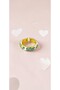 Green and White Enamel Adjustable Steel Ring with Flower Figure - Anti-Tarnish - 4