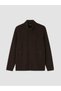 Brown Stand Collar Men's Fleece Sweatshirt - 4