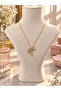 Pink Stone Flower Necklace – Sparkling Necklace with Elegant Flower Design