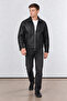 Oversized Loose Fit Plain Men's Leather Jacket - 2