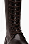 Roya Brown Leather Lace-Up Long Boots Women's Boots - 4