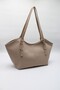 Women's Beige Large Internal Volume Belt Strap Detailed Zipper Closure Lined Hand, Arm and Shoulder Bag - 2