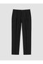 Black Polyviscon Men's Pleated Trousers