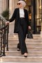 Women's Pompom Detailed Hair Braid Patterned Loose Long Sleeve Knitwear Cardigan - 2
