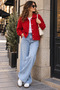 Women's Polo Collar Double Pockets Soft Textured Short Length Loose Knitwear Cardigan - 3