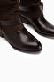 Raine Brown Suede Bellows Buckle Women's Boots - 5