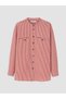 Coral Striped Oversize Women's Shirt Tunic