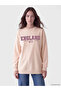 Two Mt Shop Quality Lcw Modest Pink 3 Thread Raster Printed Loose & Baggy Women's Sweatshirt Tunic