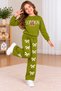 Girl's London Printed Bowknot Top and Bottom Tracksuit Set – 2-Piece Sports Set - 2