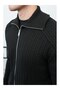 Men's Hair Braided Wide Collar Double Zipper Cardigan - 5