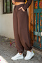 Soft Textured Adjustable Cuffs Barrel Jogger Set with Seam Detail on the Bottom and Asymmetric Collar Top - 6