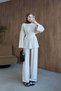 Yelda Waist Belted Suit Beige - 4