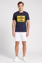 Men Sportswear Fit Short Sleeve Outdoor T-Shirt, Navy - 2