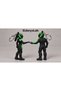 Couples' Special Biker Figure Keychain Set with Helmets - Black-Haired Female and Male 2-Piece 3D Printing - 2