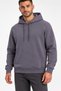 Men's Smoked Sweatshirt Soft Textured Hooded Sweatshirt with Side Pockets Relaxed Fit - 5