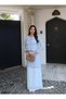 Women's Stone Embellished Textured Cardigan & Pleated Skirt Set - 3