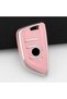 Bmw Compatible 1, 3, 5, 6, 7 Series, G32, G30, G20, G11, X1, X3, X5, X6, X7, Z4, m Silver Edge Tpu Key Case Cover (Pink)