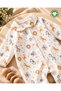 Gots Certified 100% Cotton Muslin Safari Patterned, Natural and Breathable Baby Romper - 2