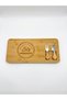 Luxury Bamboo 2-Piece Cheese Presentation Board - Cheese Serving Set with 2 Metal Knives Deli Board - 2