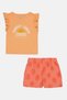 Toddlers Girl 2 Pcs Graphic Print Top And Shorts Set, Multicolor - 2
