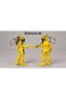 Couples' Special Biker Figure Keychain Set with Helmets - Brown-Haired Female and Male 2-Piece 3D Printing - 2