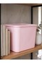 Pink Lid Ultra Large 24 Liter 40X30X30 cm Polypropylene Plastic Organizer - Toy Box and Storage Basket - 7