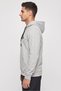 Men Sportswear Fit Brand Logo Outdoor Hoodie, Grey - 3