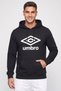 Men Sportswear Fit Brand Logo Outdoor Hoodie, Black