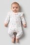 Toddlers Girl Allover Print Romper With Plush Toy, White