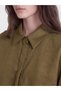 Özmarka New Season Khaki Suede Look Women's Shirt - 3