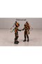 Couples' Special Biker Figure Keychain Set with Helmets - Black-Haired Female and Male 2-Piece 3D Printing - 2