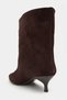 Stefan Bitter Brown Suede Leather Pointed Toe Kitten Heel Wide Heel Women's Boots - 8