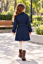 Girl's Waterproof Trench Coat with Belt and Pockets, Woven Fabric, Rain and Wind Protection, 6-9 Years Old - 3