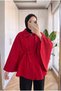 Women's Belted Cashmere Poncho with Wide Sleeves and Stylish Design - 3