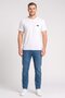 Men Crew Neck Short Sleeve Brand Logo T-Shirt, White - 2