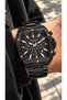 40 mm Case-Black Steel Band, Functions Active, Green Dial, Men's Wristwatch