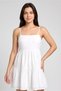 Women Textured Mini Dress, Off White