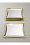 Royal Corda 4-Piece Cast Edge Stainless Steel Coffee Presentation Serving Tray 19X22 cm