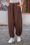 Soft Textured Adjustable Cuff Barrel Jogger Sweatpants