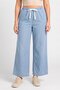 Women Loose Fit Wide Leg Trouser Pants, Indigo Blue