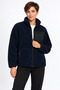 Women's Navy Blue Color Soft Welsoft Fleece Jacket with Zipper and 3 Pockets - 7