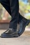 Men's Black Side Zipper Winter Leather Boots - 3