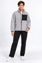 Women's Gray Color Soft Welsoft Fleece Jacket with Zipper and 3 Pockets - 2