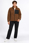 Women's Brown Soft Welsoft Fleece Jacket with Zipper and 3 Pockets - 7