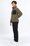 Women's Khaki Color Soft Welsoft Fleece Jacket with Zipper and 3 Pockets - 3