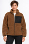 Women's Brown Soft Welsoft Fleece Jacket with Zipper and 3 Pockets - 5