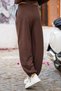 Soft Textured Adjustable Legs Barrel Jogger Bottom Asymmetric Collar Top Set - 7