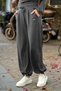 Soft Textured Adjustable Legs Barrel Jogger Bottom Asymmetric Collar Top Set - 6