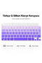 MacBook Pro 14.2 Inch M1 M2 M3 M4 M5 A2442 A2992 Compatible Turkish Q Keyboard Protector Purple Ombre Silicone - 3